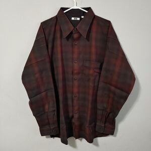 UNIQLO U SHADOW PLAID BUTTON DOWN